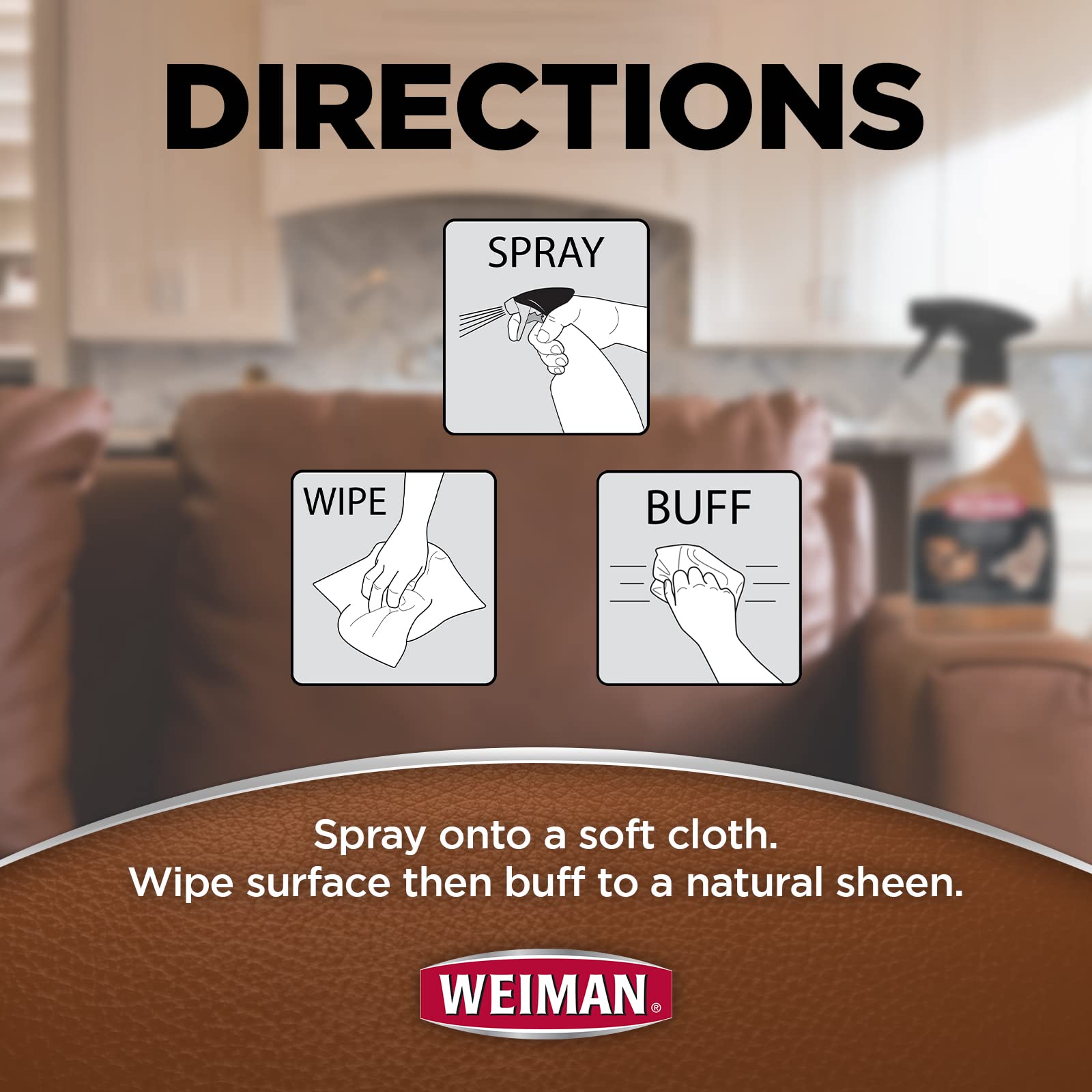 Weiman side label ingredients and directions offering clear usage guidance benefit