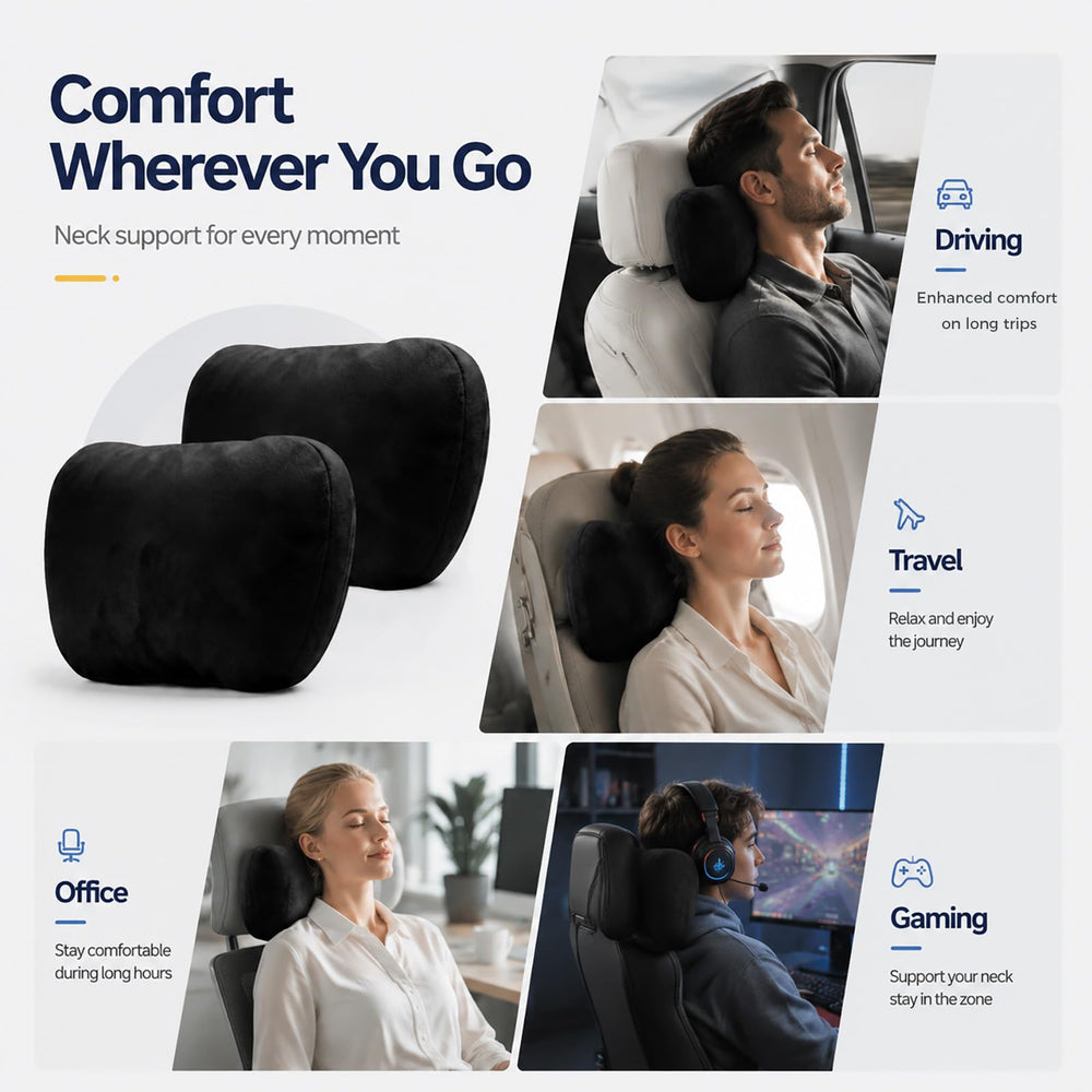 WELBRIT pillow next to seat for scale illustrating compact size benefit
