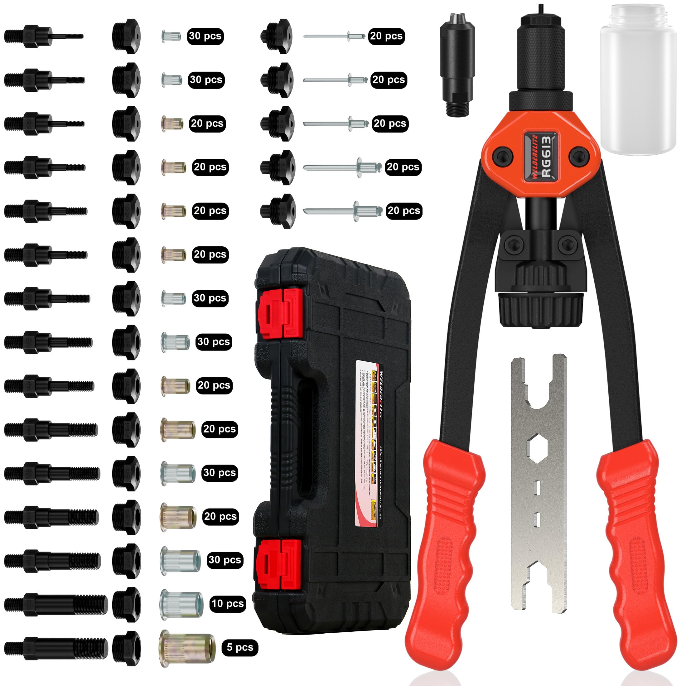 WelderElite front view of tool and kit showing readiness and portability