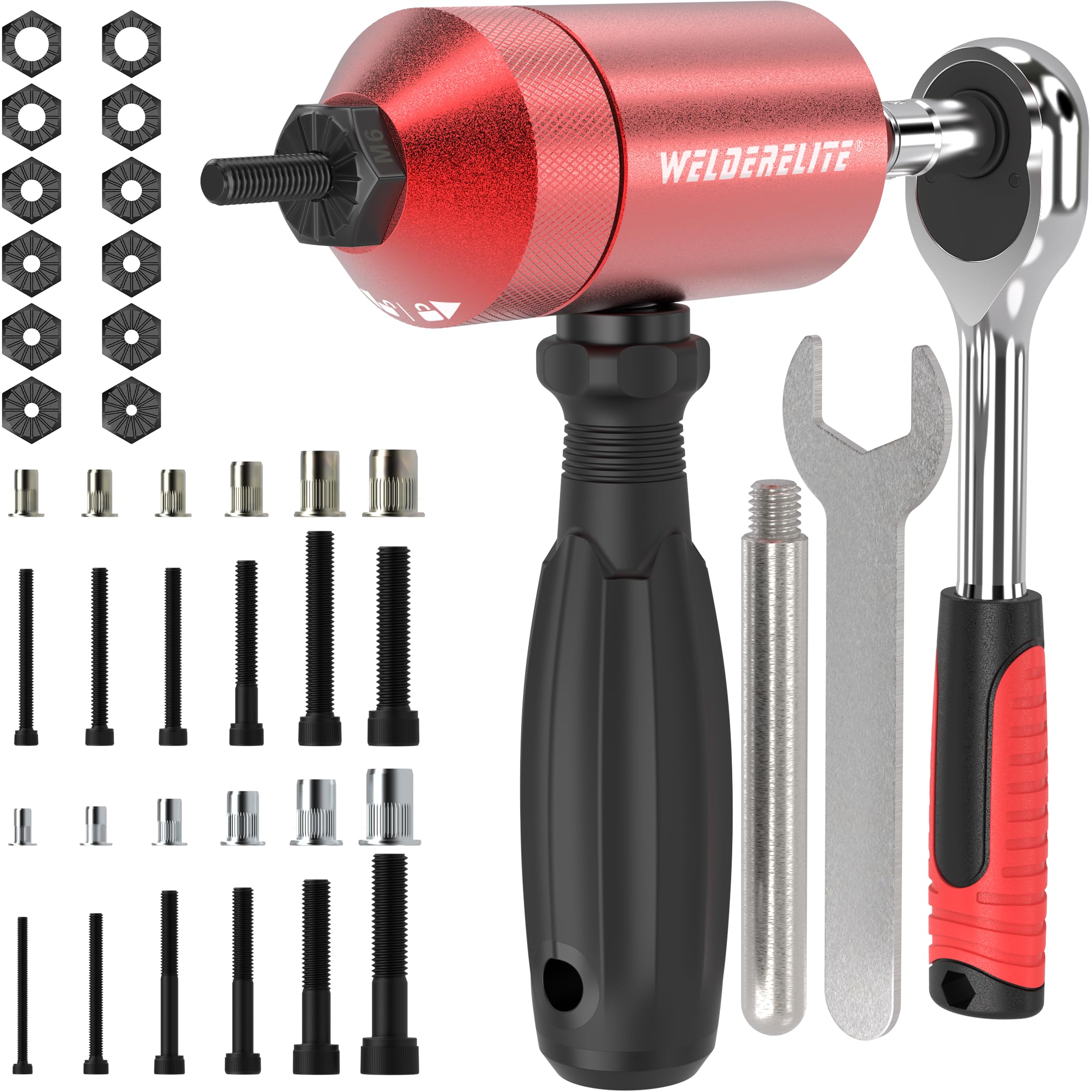WelderElite front view of red packed kit showing organized contents and quick access benefit