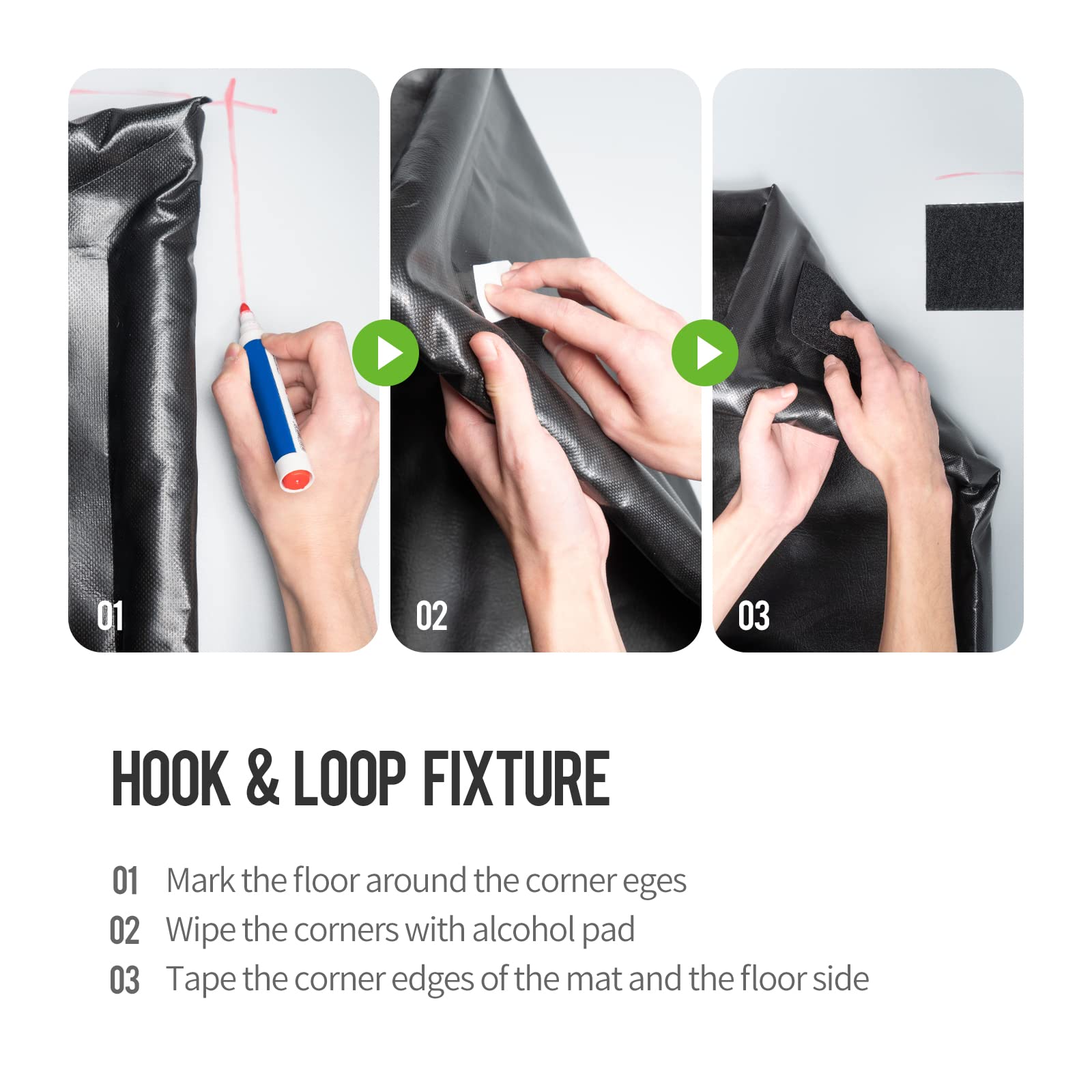 WELKIN floor squeegee removing water from mat for quick cleanup