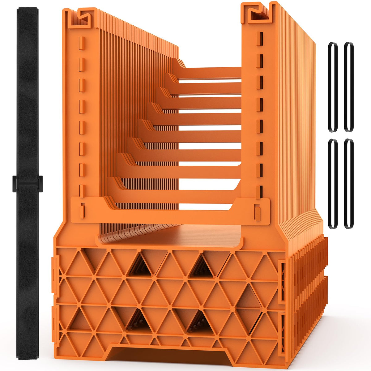 WELLUCK front view of assembled support showing blaze orange visibility and easy setup benefit