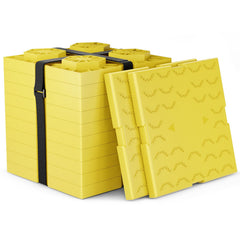 WELLUCK front view of full 12-piece leveling blocks kit showing compact storage benefit