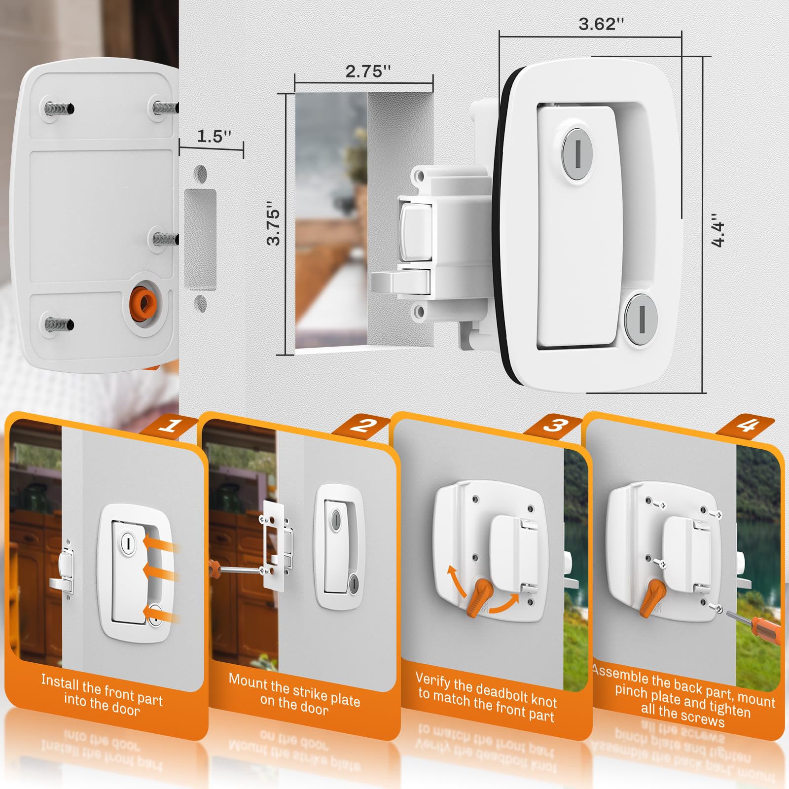 WELLUCK paddle latch being used on a camper door for easy access