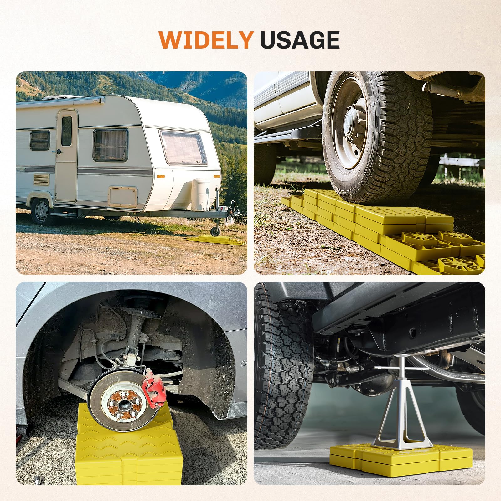 WELLUCK blocks at a campsite near an RV showcasing quick setup and visibility