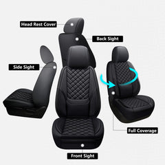 WENNFOUR driver seat close-up highlighting leather texture and reinforced seams for durability