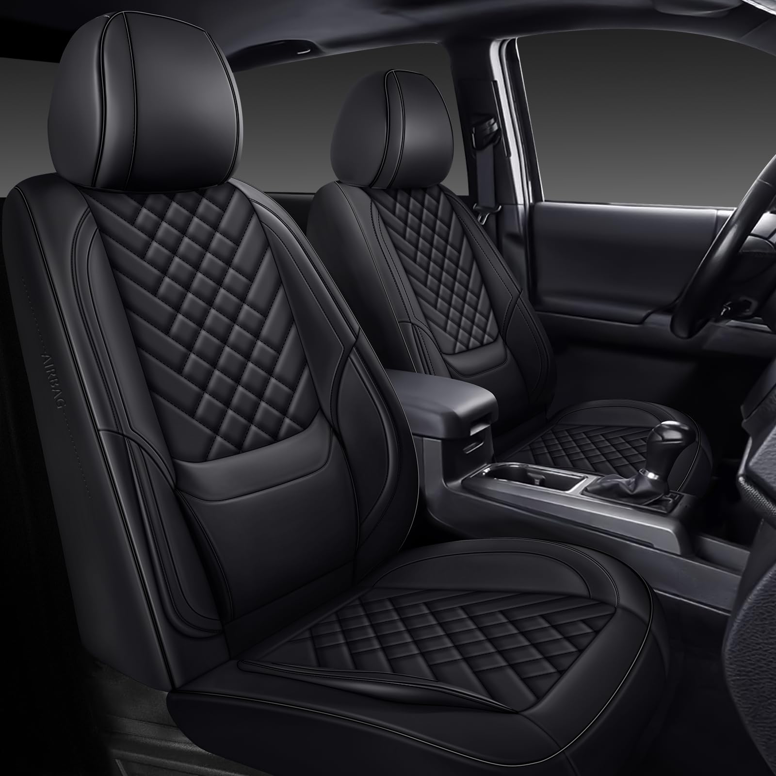 WENNFOUR front seat fit showing custom Tacoma contour protection and neat finish