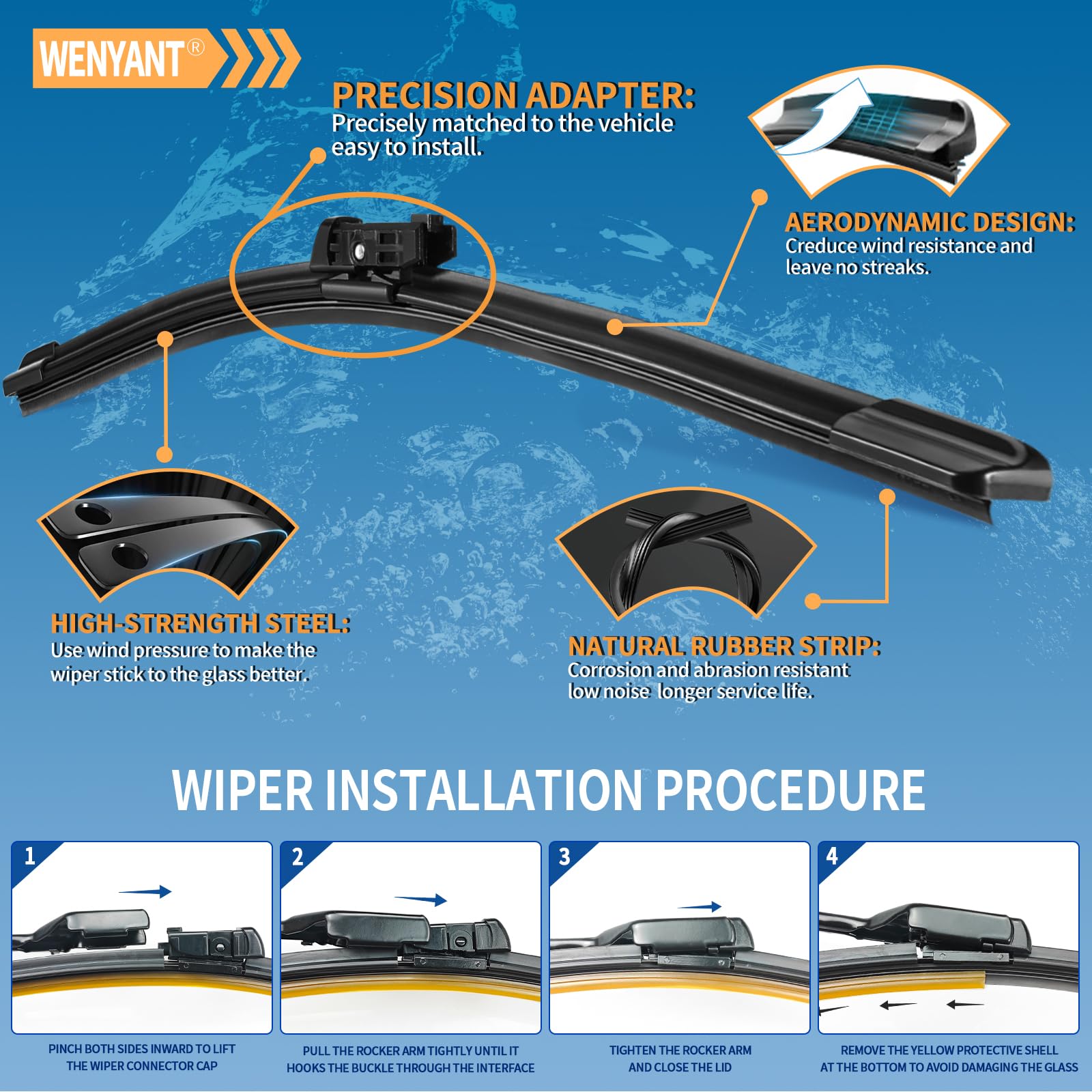 wenyant installed on Tesla Model 3 front view demonstrating correct fit and clear windshield