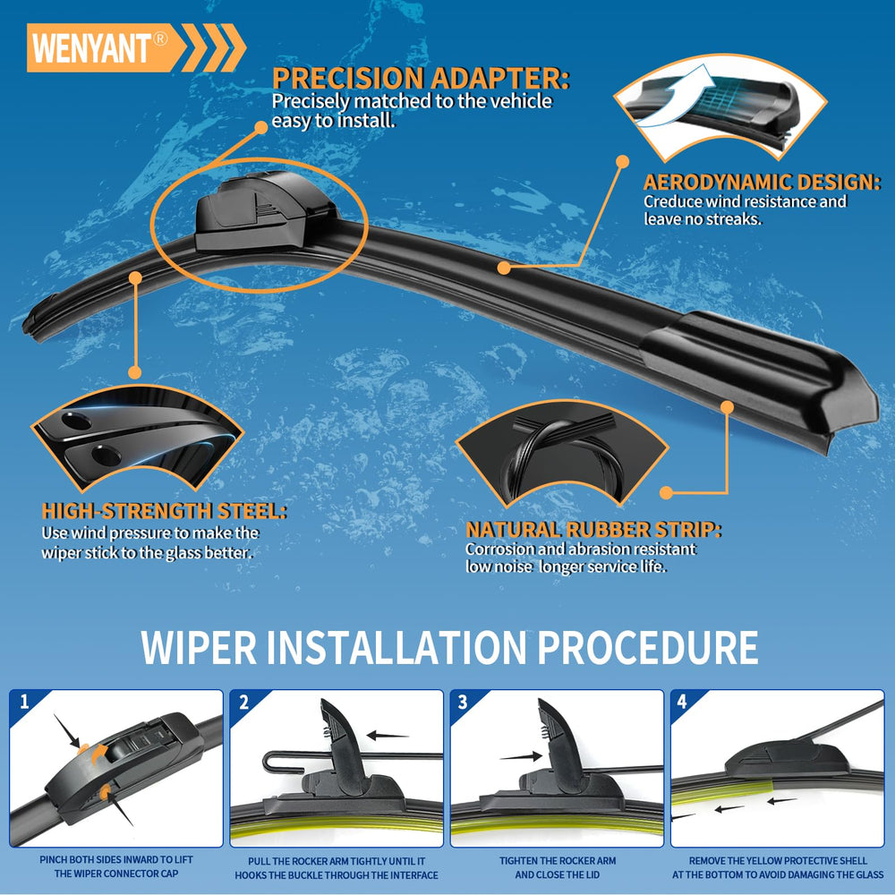 wenyant blades installed on windshield improving driver visibility