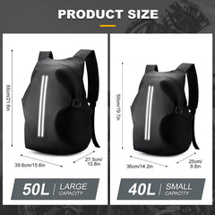 WEPLAN open main compartment with helmet stored for secure transport