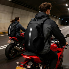 WEPLAN side detail with reflective strip enhancing rider visibility