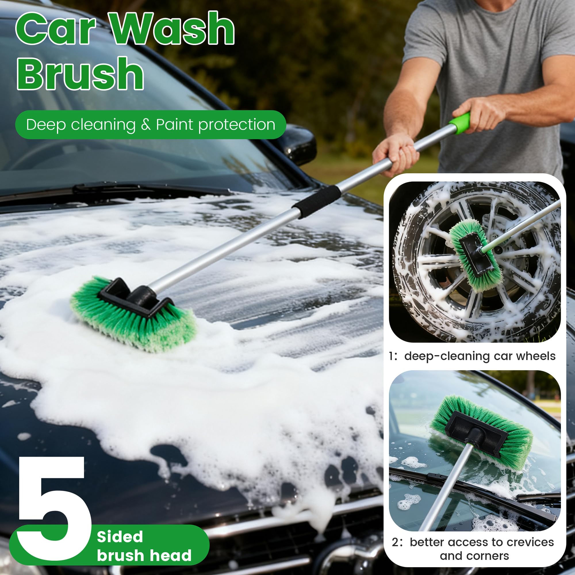 WESBRITE close-up of soft PVC bristles highlighting gentle, durable cleaning