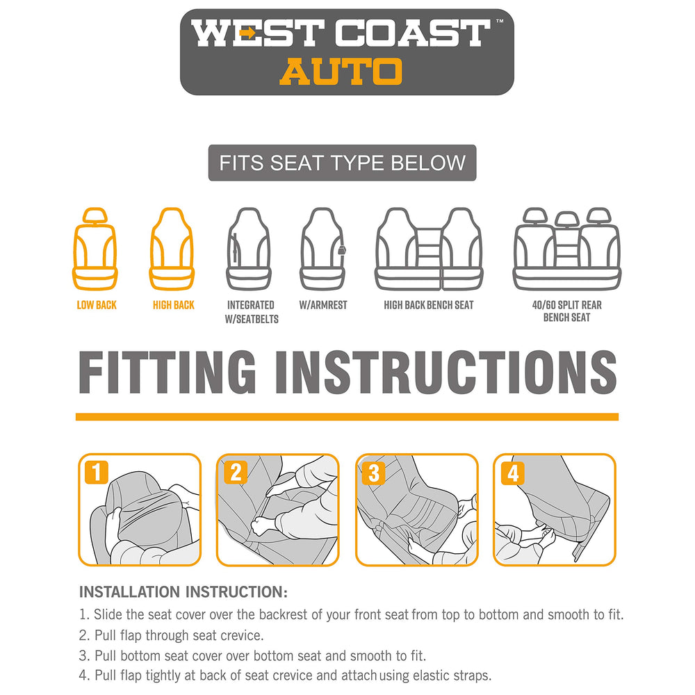West Coast Auto scale comparison on a seat showing universal fit benefit
