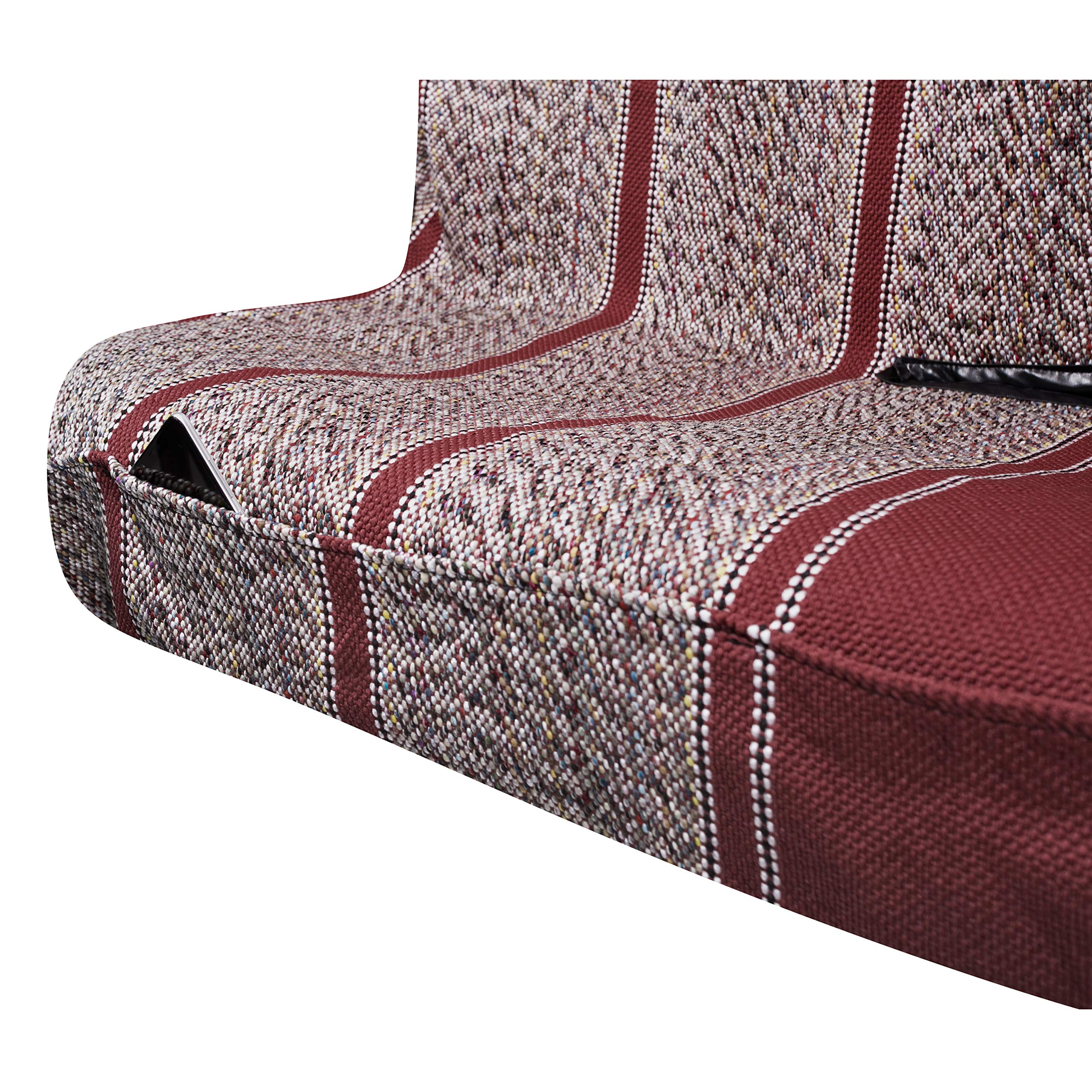West Coast Auto installed seat cover in pickup interior demonstrating complete bench fit