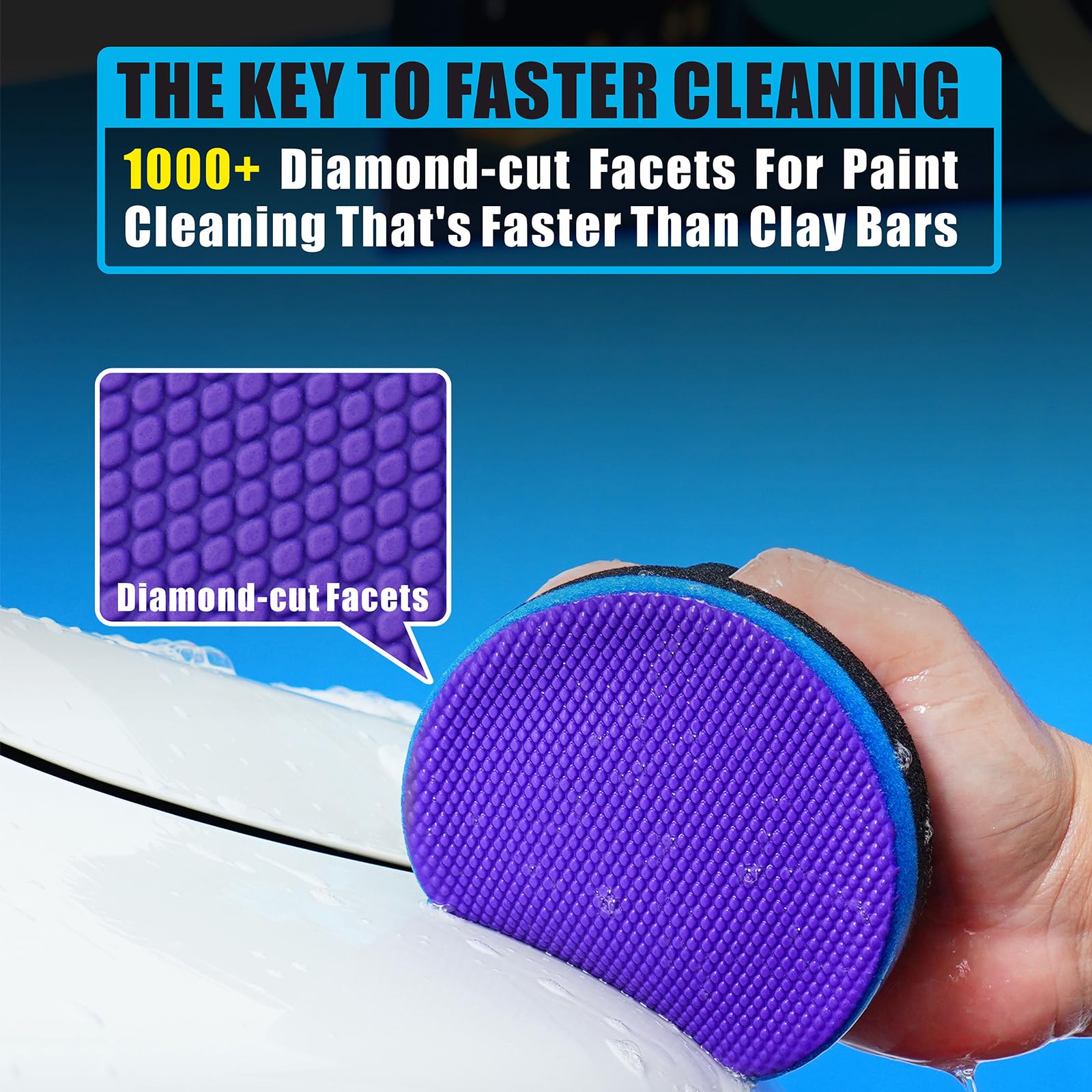 WEST HORSE pad gliding on car bumper removing surface contaminants