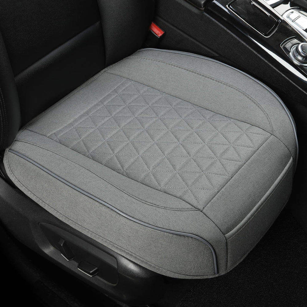 West Llama front seat cover front view showing neat fit and protection