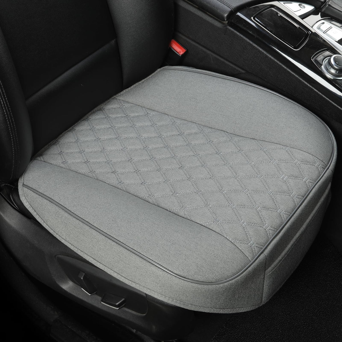 West Llama full front seat cover displayed on a car seat showing fit and protection