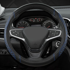 West Llama cover installed on Chevy Silverado steering wheel for upgraded interior
