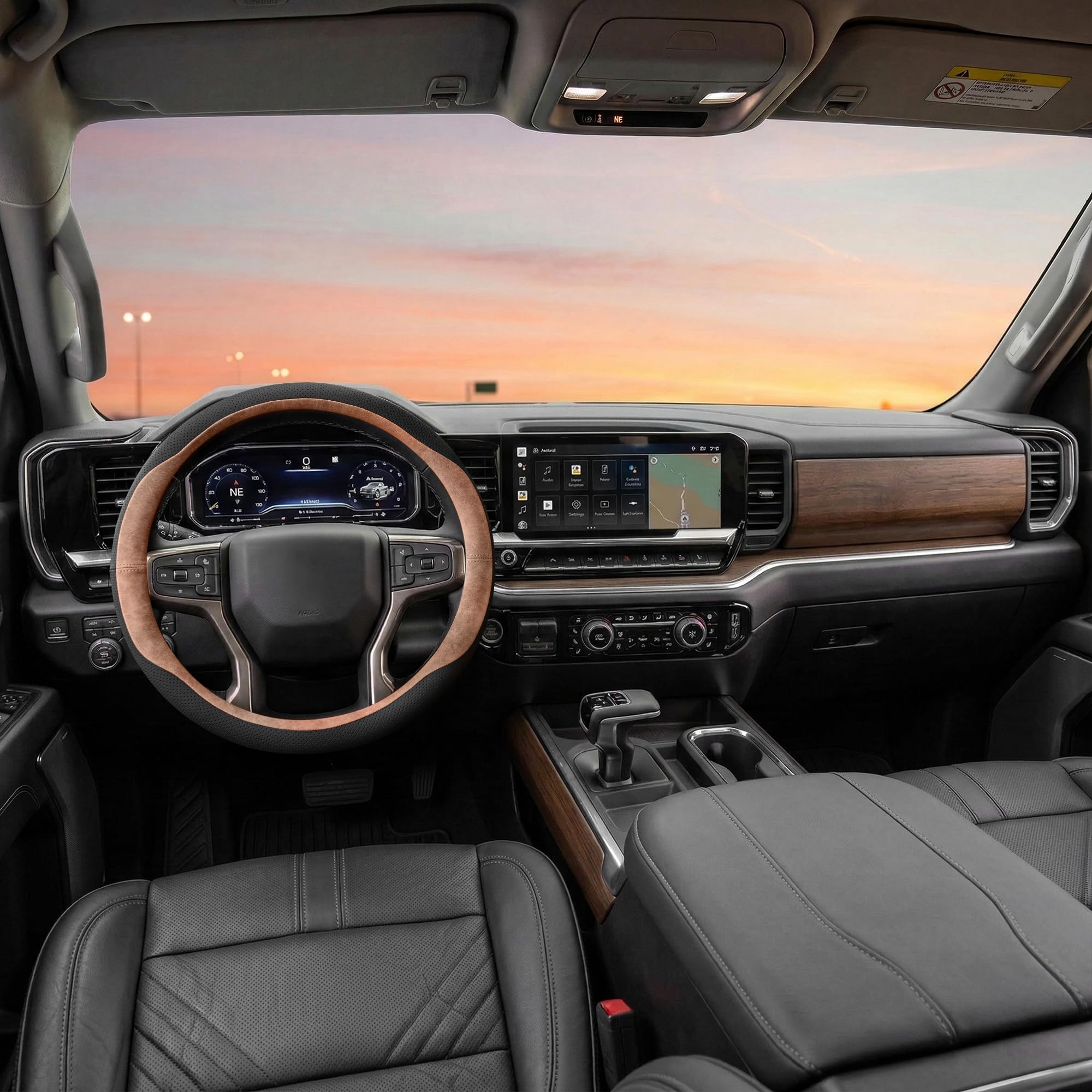 West Llama installed on Chevy steering wheel demonstrating snug custom fit