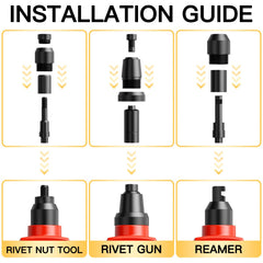WETOLS mandrels and rivet heads arranged showing included sizes for versatility