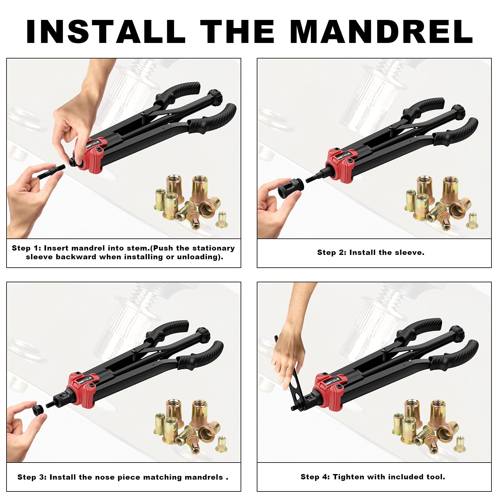 WETOLS long ergonomic handles close-up reducing hand fatigue during repeated use
