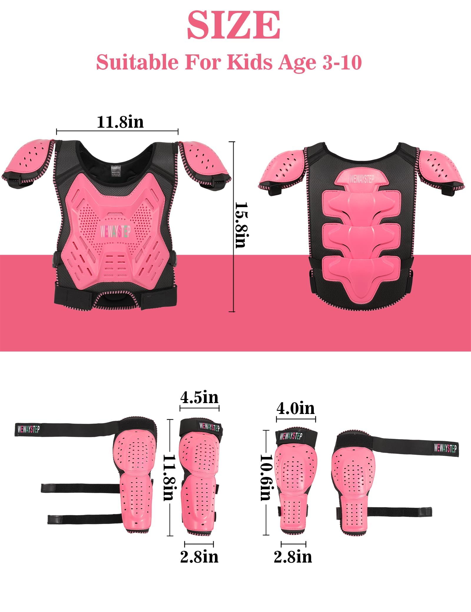 WEWAYSTEP rear view of back protector demonstrating spine coverage and ventilation