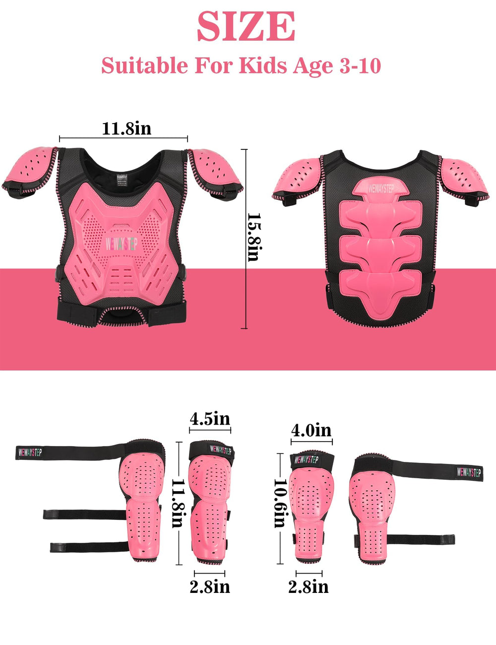 WEWAYSTEP rear view of back protector demonstrating spine coverage and ventilation