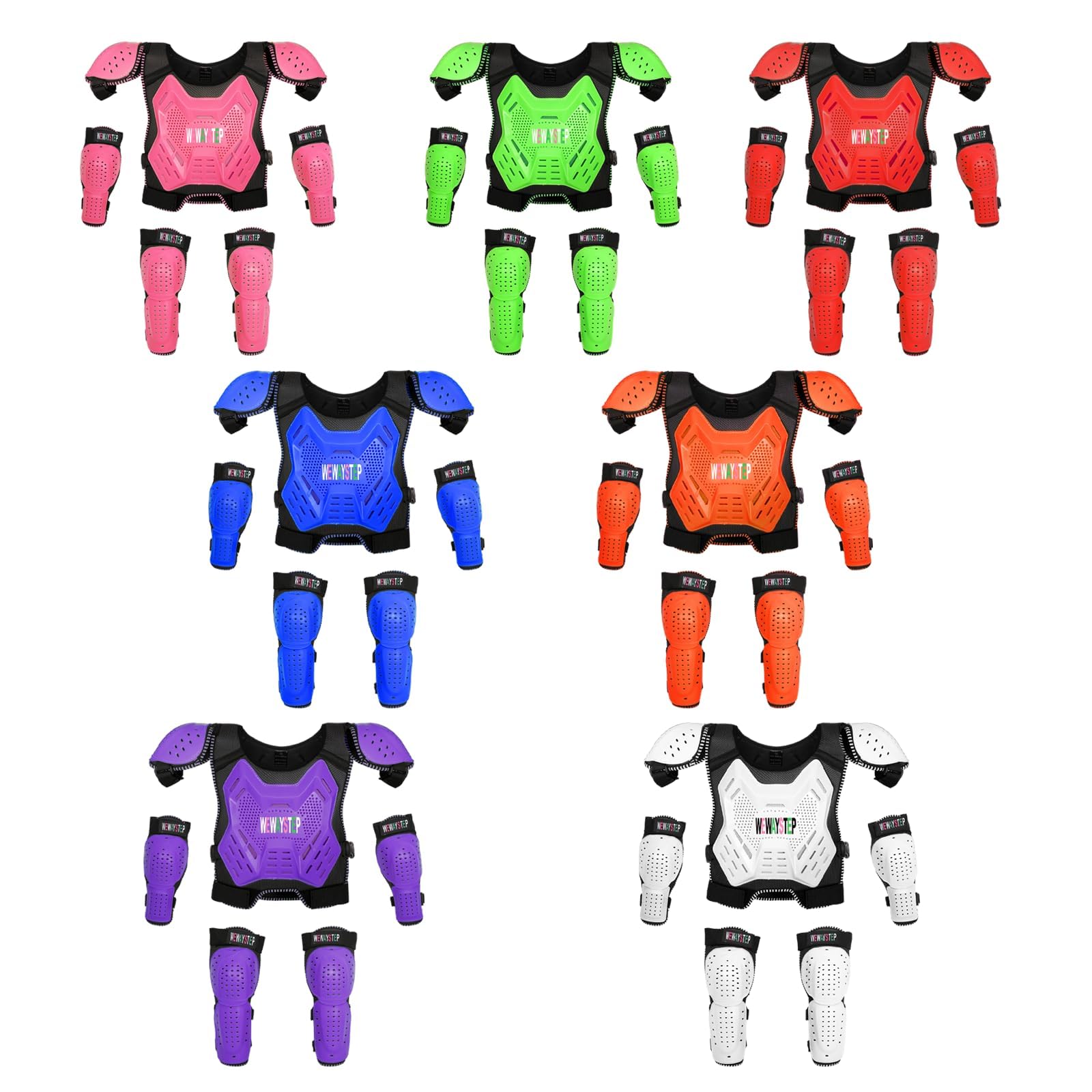 WEWAYSTEP straps and size chart comparison showing adjustability and growth room