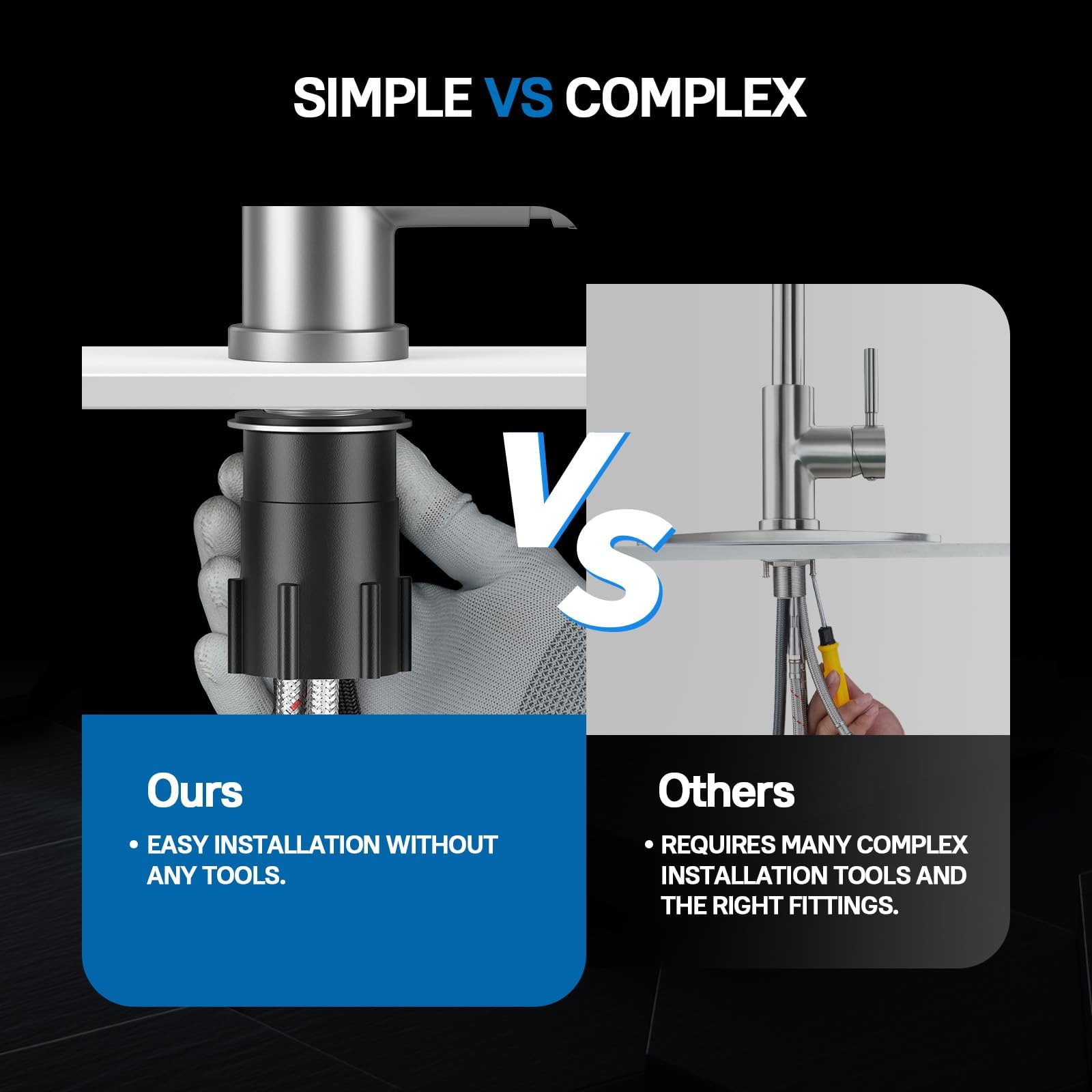 WEWE high-arc spout swiveling 360 degrees in a kitchen scene for full sink access benefit