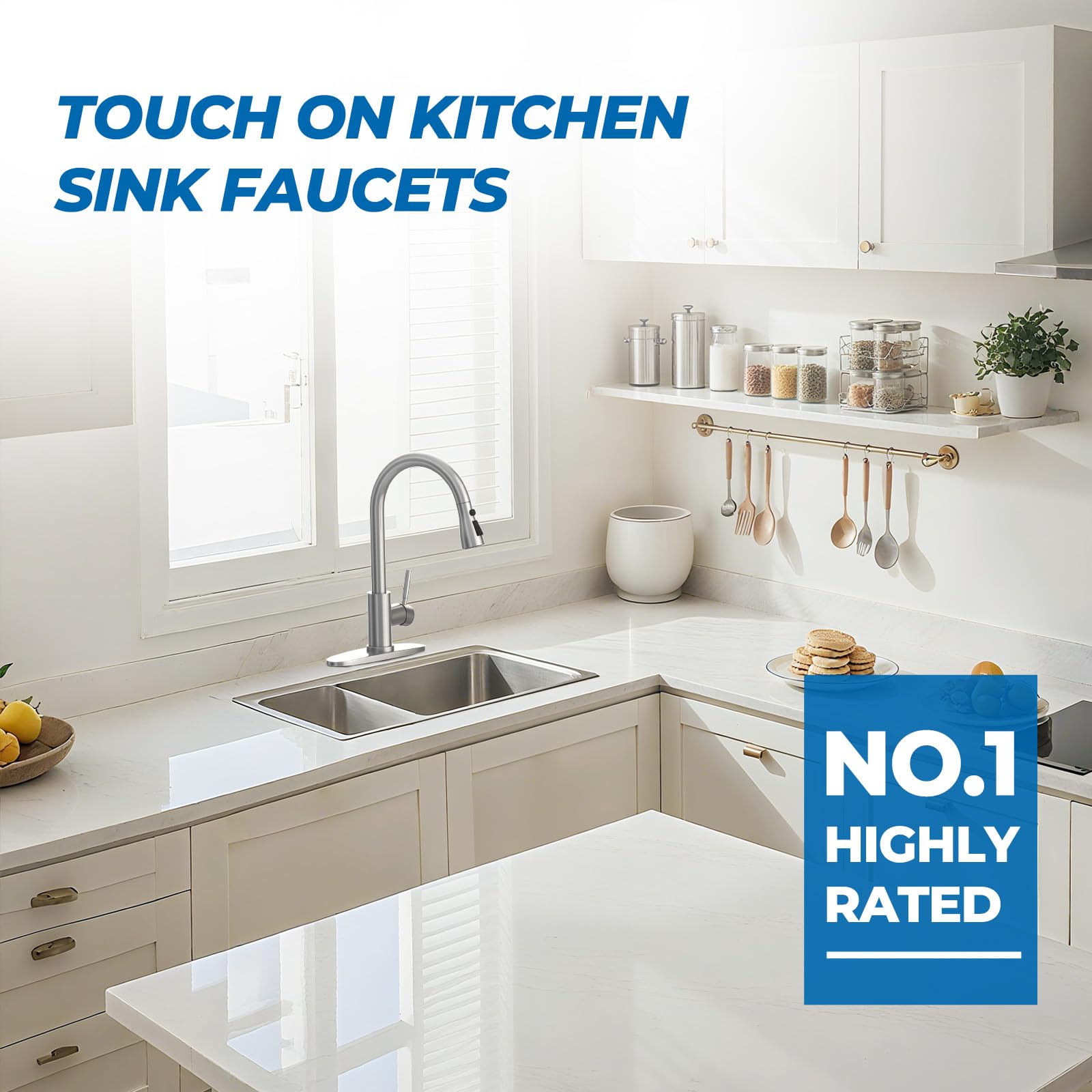 WEWE brushed nickel surface close-up showing low maintenance and fingerprint resistance benefit