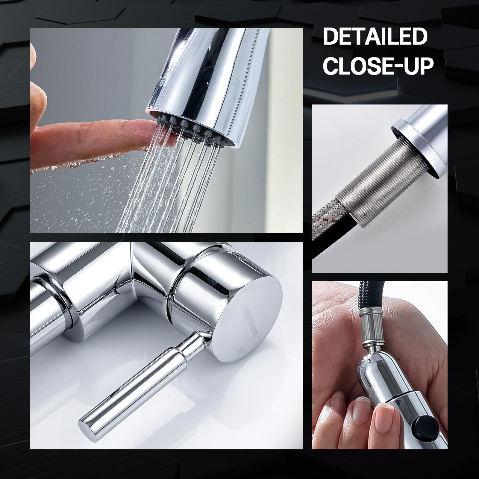 WEWE high-arc faucet over large pot demonstrating extra clearance and easy filling