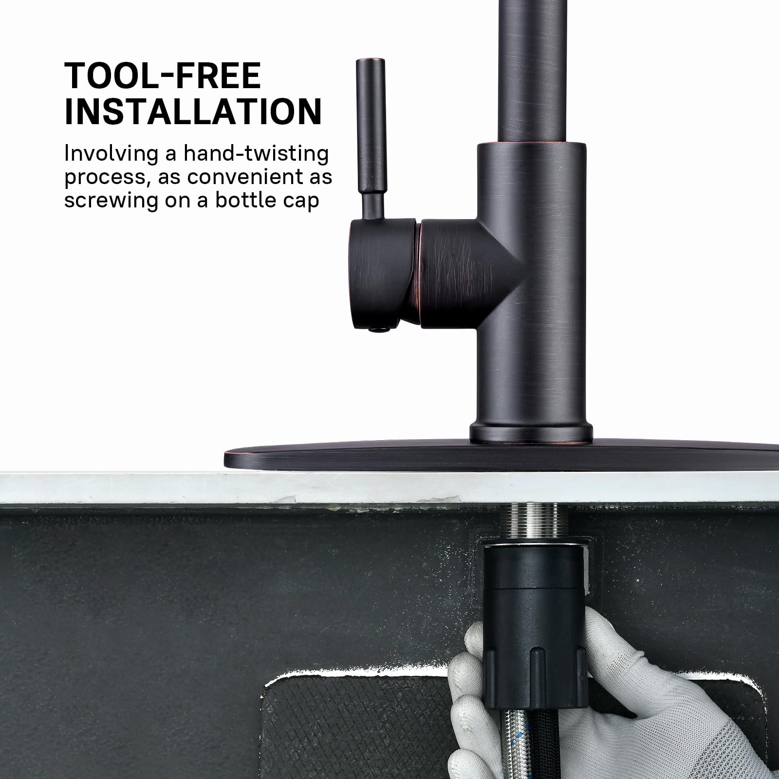 WEWE faucet in a kitchen setting demonstrating practical use and stylish finish