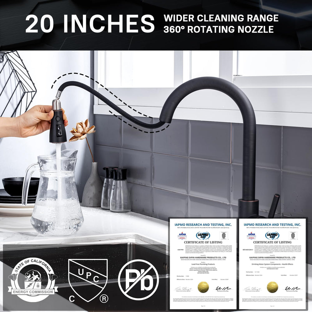 WEWE extended 24-inch pull-out hose demonstrating reach and flexible cleaning
