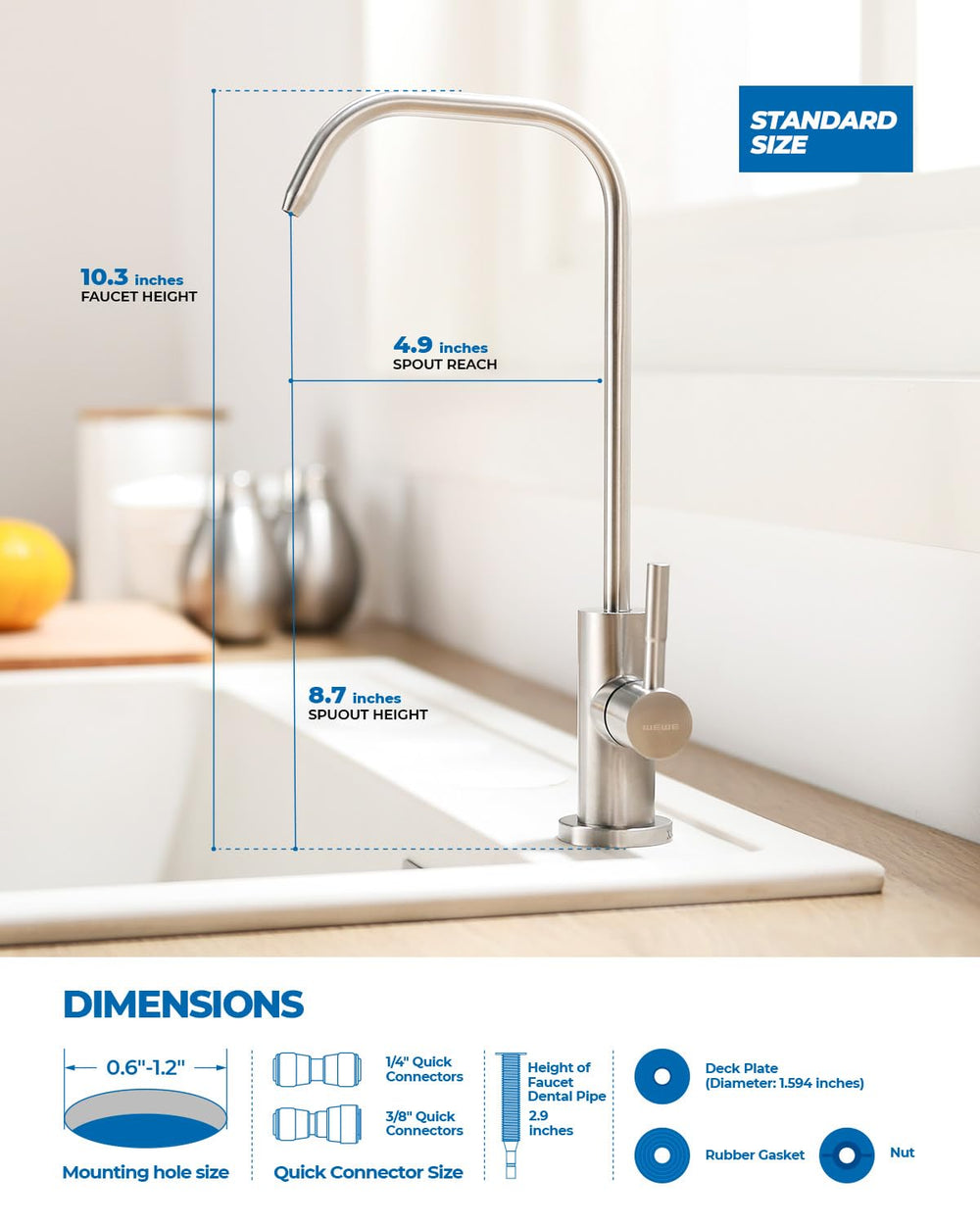 WEWE RO spout swivel demonstration making filling tall pitchers easier