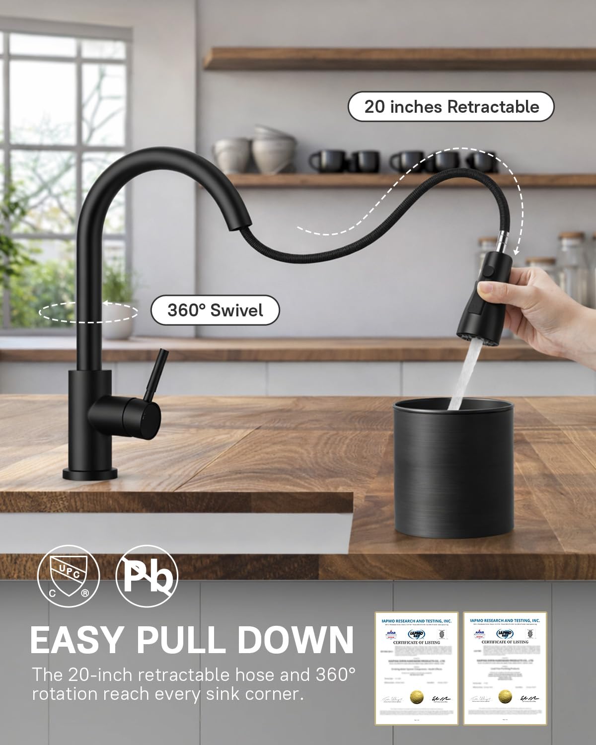 WEWE sprayer head detail with silicone nozzles for easier limescale cleaning