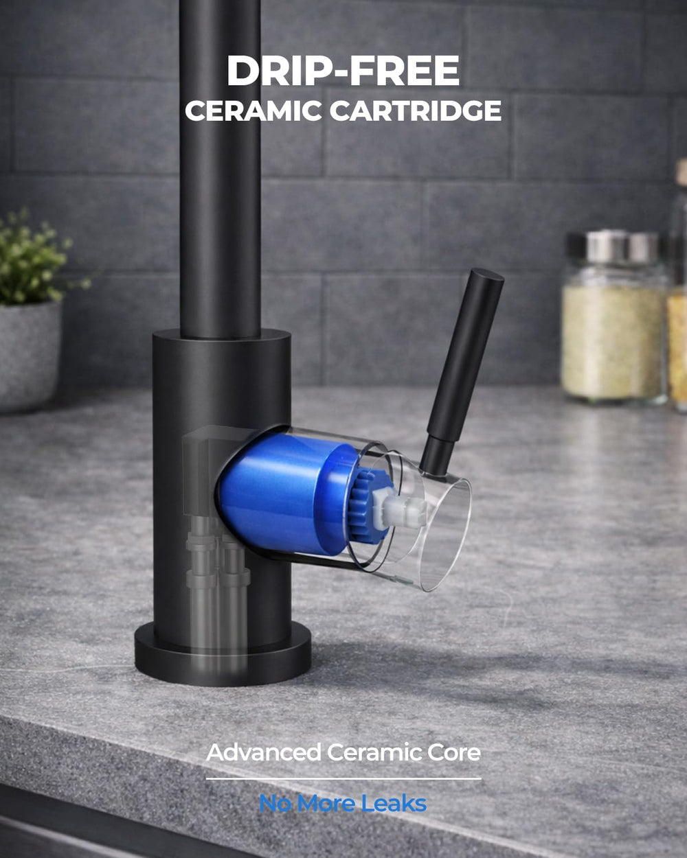 WEWE faucet in a kitchen setting showing fresh modern styling and decor match