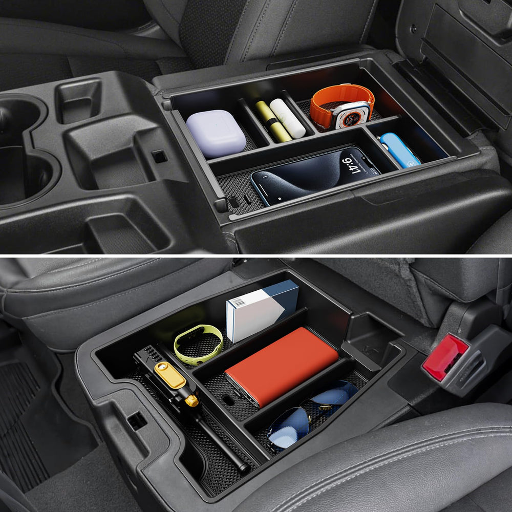 Wexyldra front view of black organizer showing clean factory look and easy fit