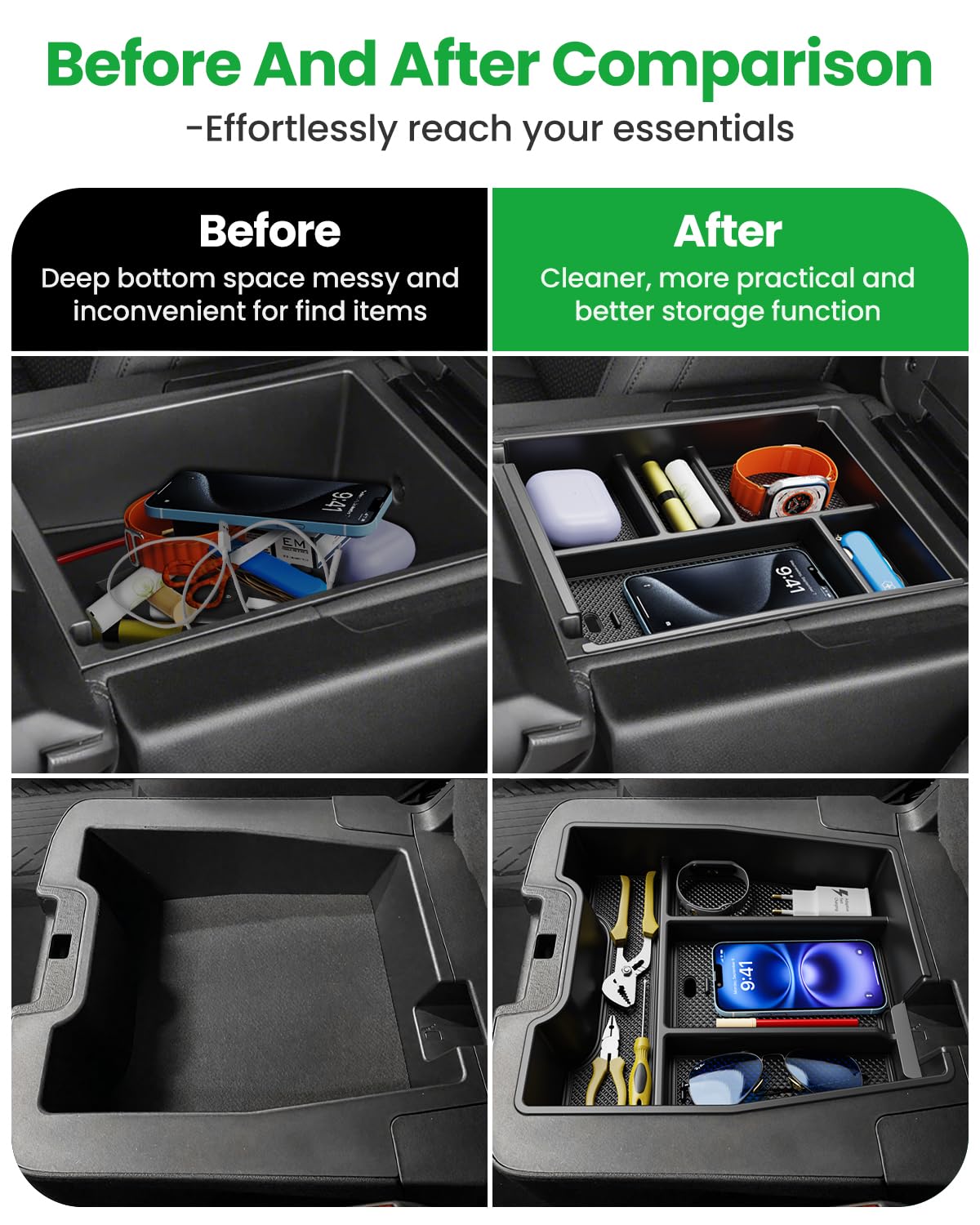 Wexyldra installed with keys sunglasses and coins showing quick access benefit