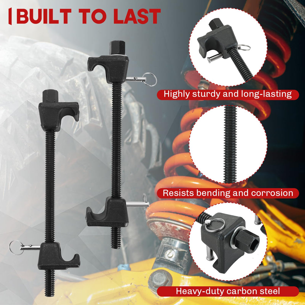 weyleity compressor in use on strut demonstrating safe, controlled spring compression