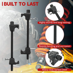 weyleity compressor in use on strut demonstrating safe, controlled spring compression