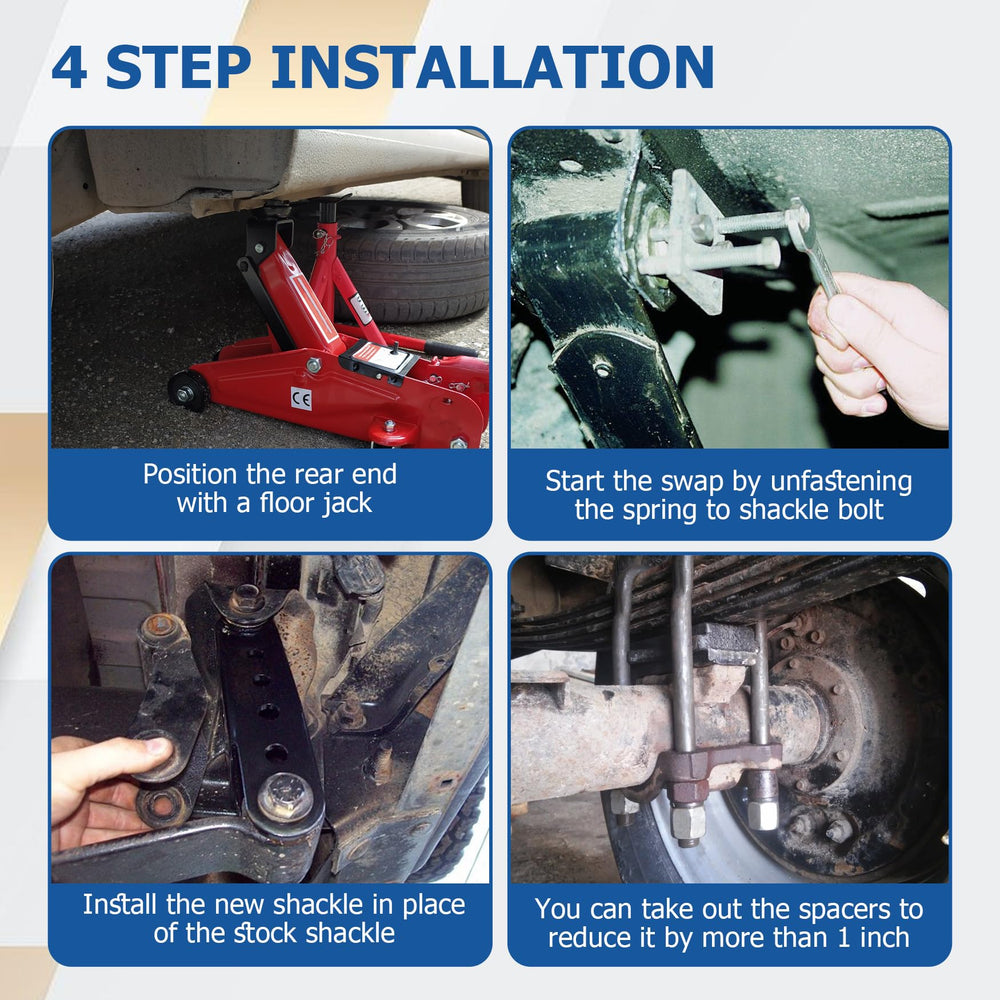 WFLNHB installed on truck rear axle view demonstrating lowered rear stance benefit
