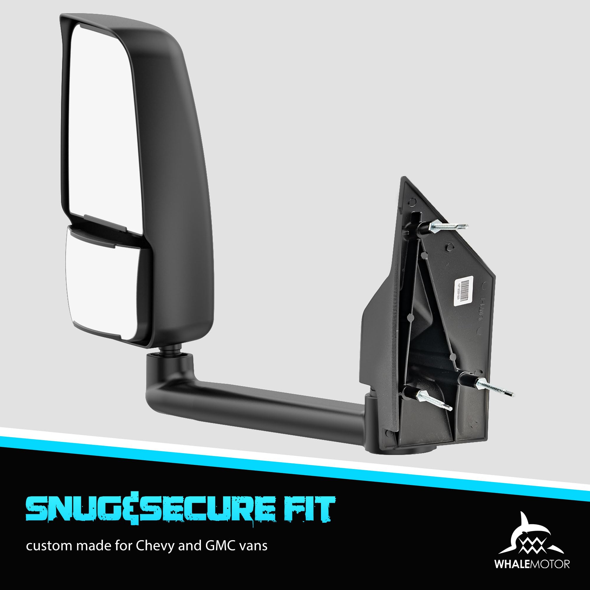 WHALEMOTOR mirror mounting base detail, sturdy construction for secure fit