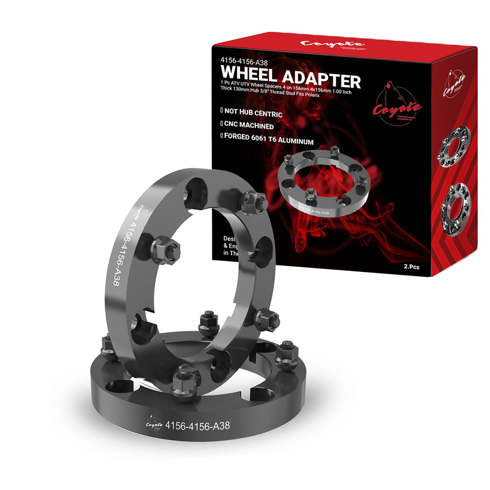 Wheel Accessories Parts front view of 4x156mm spacers showing bolt holes and finish for fitment clarity