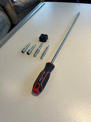 WheelEazy aligning a car wheel on hub to reduce lifting strain