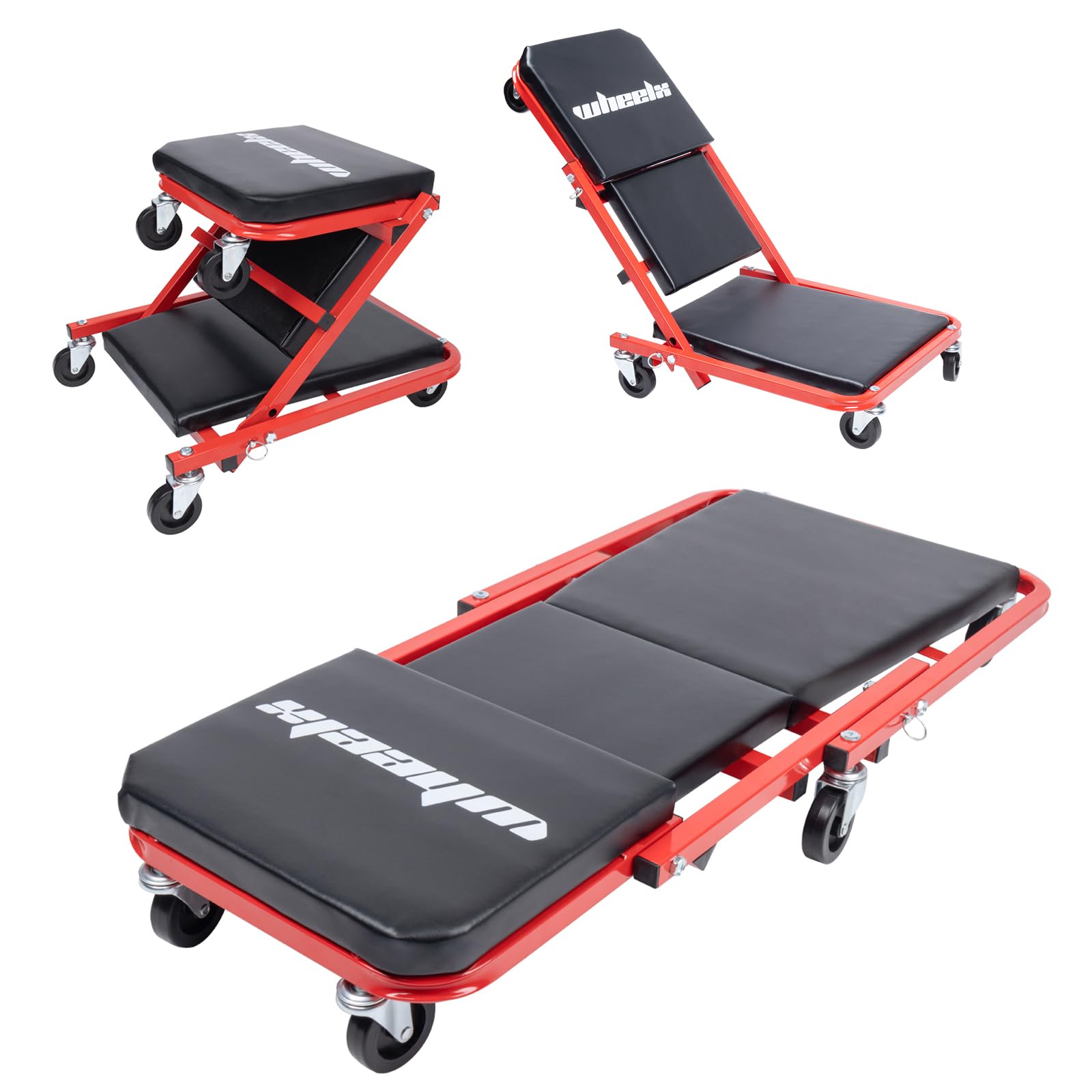 WheelX front view of 36-inch creeper showing stability and easy access