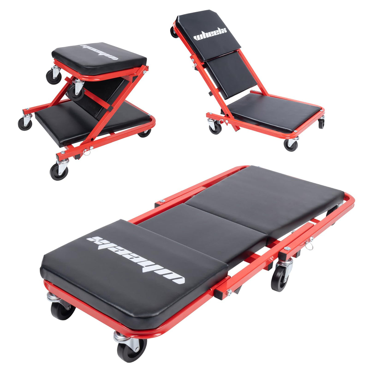 WheelX front view of 36-inch creeper showing stability and easy access