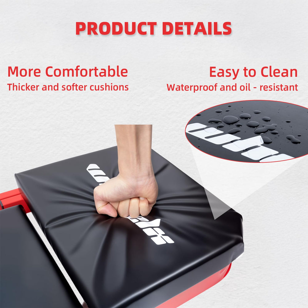 WheelX folded and stored beside a garage shelf for compact-space saving benefit