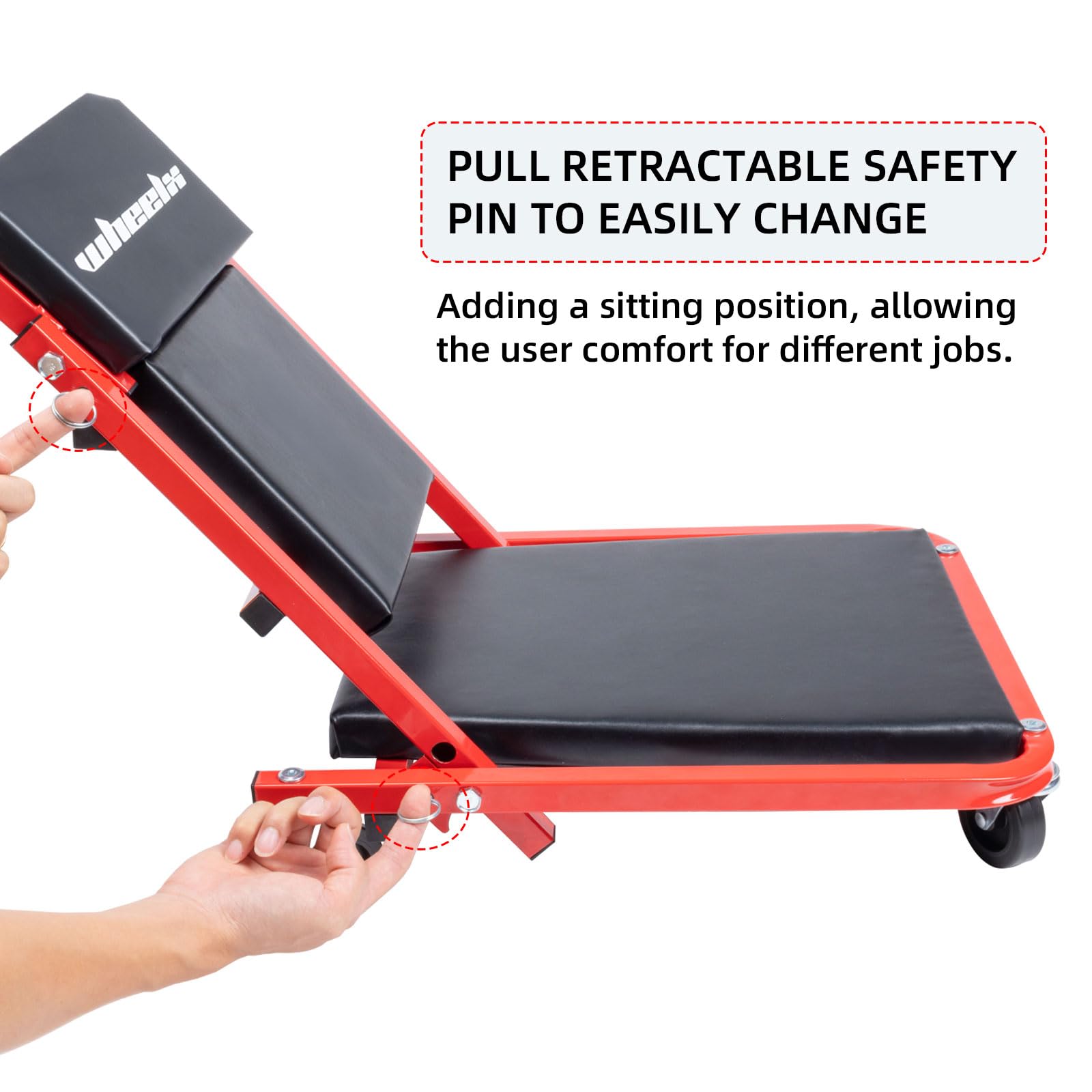 WheelX set up in seat mode delivering comfortable seated repairs