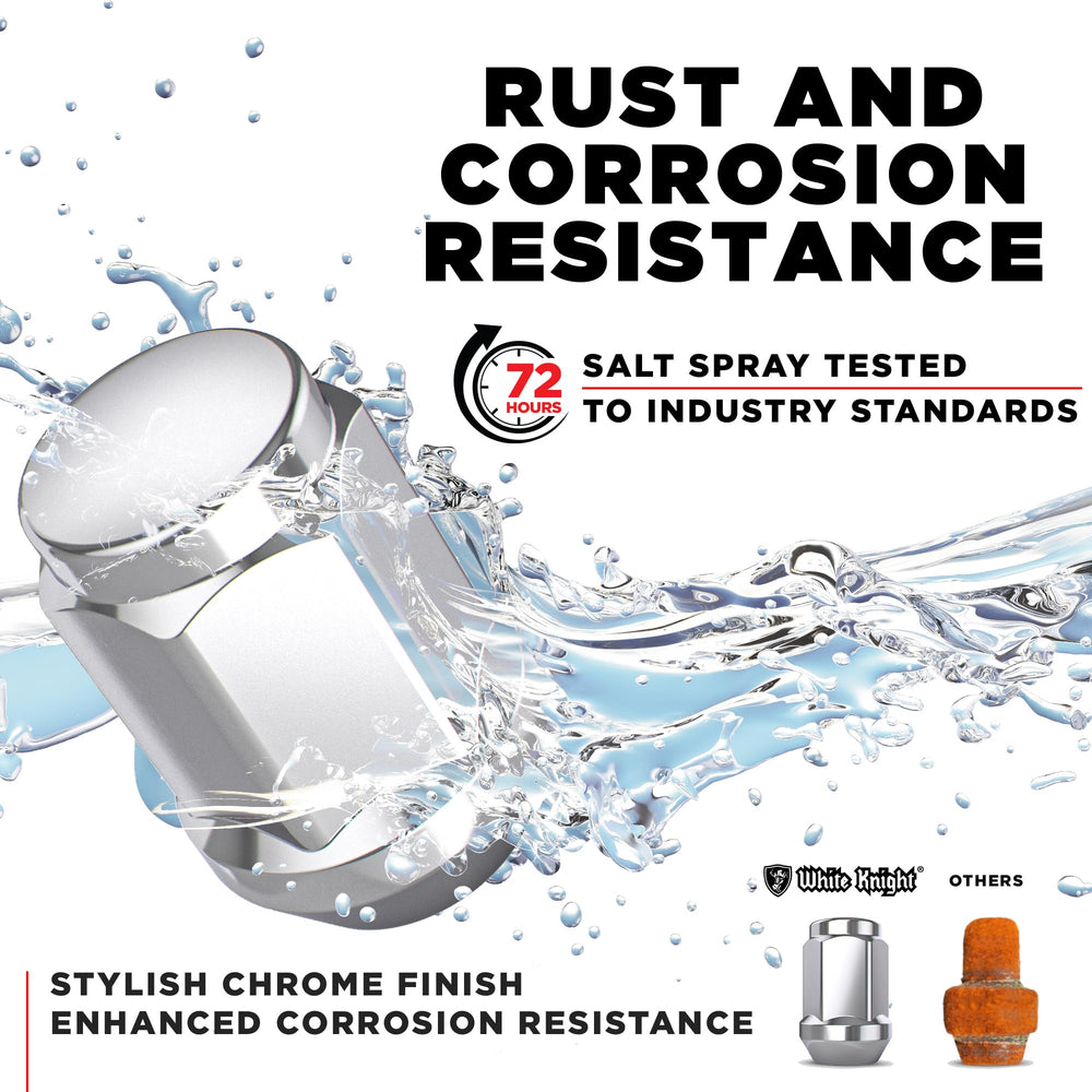 White Knight triple-layer chrome finish detail protecting against corrosion