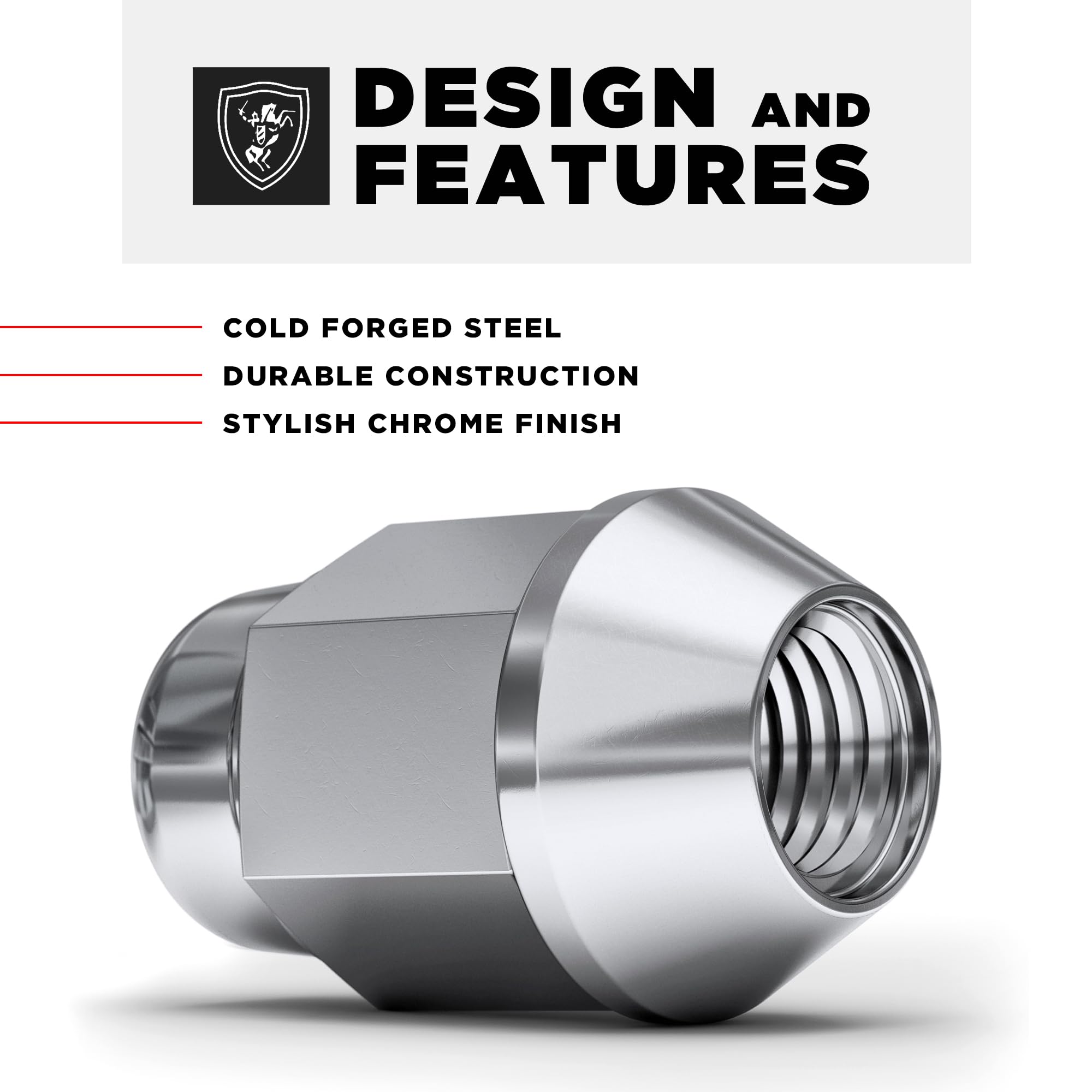 White Knight lug nut with 13/16" socket illustrating proper tool fit and easier installation
